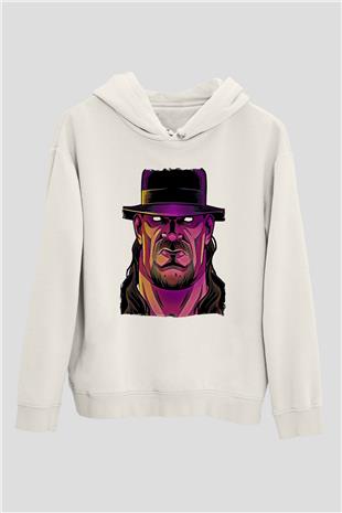 Undertaker Baskılı Beyaz Unisex Hoodie