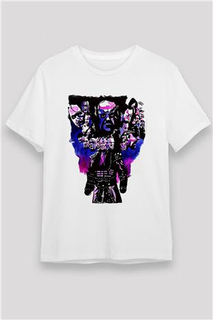 Undertaker Unisex Baskılı Beyaz Tişört - Tshirt