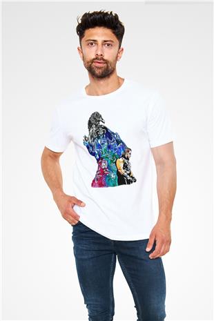 Undertaker Unisex Baskılı Beyaz Tişört - Tshirt