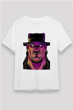 Undertaker Unisex Baskılı Beyaz Tişört - Tshirt