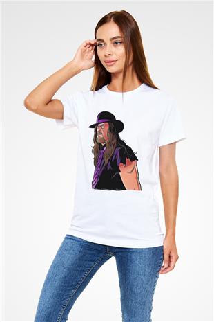 Undertaker Unisex Baskılı Beyaz Tişört - Tshirt