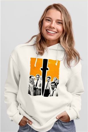 Unisex 12 Öfkeli Adam-12 Angry Men Baskılı Beyaz Kapüşonlu Sweatshirt