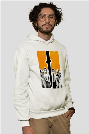 Unisex 12 Öfkeli Adam-12 Angry Men Baskılı Beyaz Kapüşonlu Sweatshirt