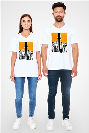 Unisex 12 Öfkeli Adam-12 Angry Men Baskılı Beyaz V Yaka Tişört