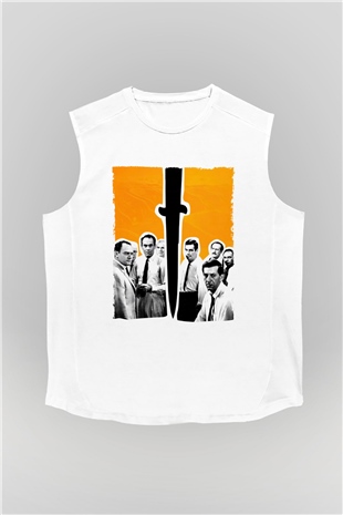 Unisex 12 Öfkeli Adam-12 Angry Men Baskılı Beyaz Kolsuz Tişört
