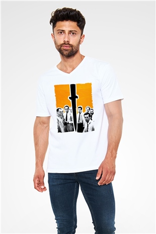 Unisex 12 Öfkeli Adam-12 Angry Men Baskılı Beyaz V Yaka Tişört