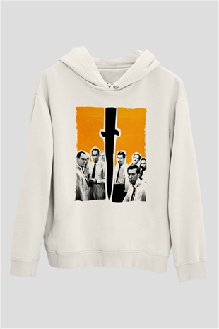Unisex 12 Öfkeli Adam-12 Angry Men Baskılı Beyaz Kapüşonlu Sweatshirt