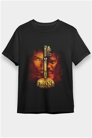 1408 Baskılı Siyah T-shirt