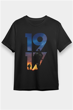 1917 Baskılı Siyah T-Shirt