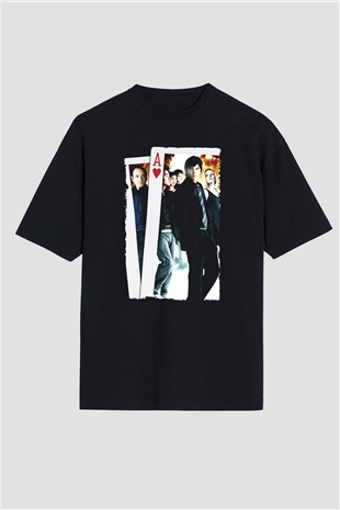 Unisex 21 Baskılı Siyah Oversize Tişört
