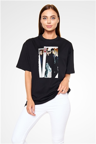 Unisex 21 Baskılı Siyah Oversize Tişört