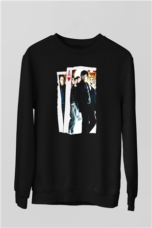 Unisex 21 Baskılı Siyah Sweatshirt