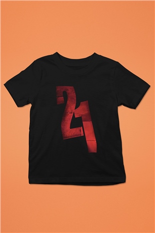 Unisex 21 Grams Baskılı Siyah Çocuk T-shirt