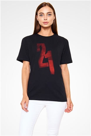 21 Grams Baskılı Siyah T-shirt