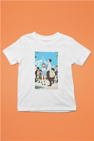 Unisex A Silent Voice Baskılı Beyaz Çocuk Tshirt
