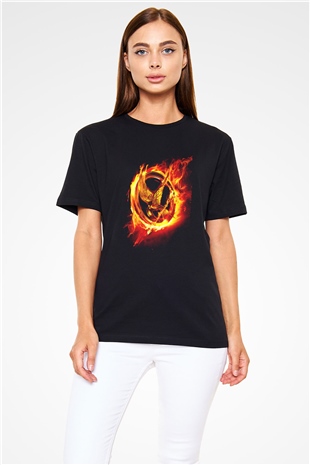 Açlık Oyunları (The Hunger Games) Baskılı Siyah T-Shirt