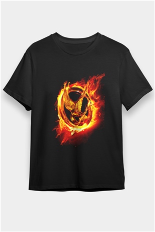 Açlık Oyunları (The Hunger Games) Baskılı Siyah T-Shirt