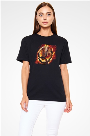 Açlık Oyunları (The Hunger Games) Baskılı Siyah Tişört
