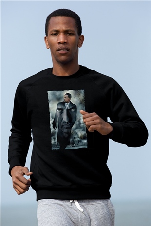 Unisex Adalet Peşinde (Law Abiding Citizen) Baskılı Siyah Sweatshirt