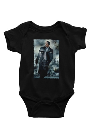 Unisex Adalet Peşinde (Law Abiding Citizen) Baskılı Siyah Bebek Body - Zıbın
