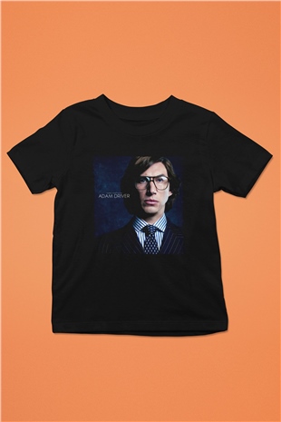 Unisex Adam Driver Baskılı Siyah Çocuk Tişört