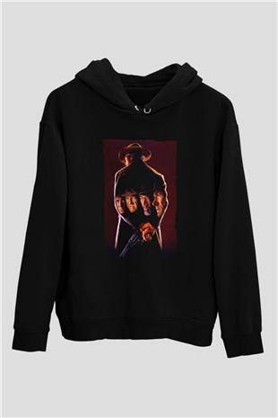 Unisex Affedilmeyen (Unforgiven) Baskılı Siyah Kapüşonlu Sweatshirt