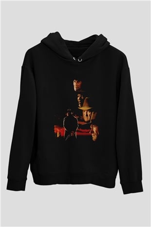 Unisex Affedilmeyen (Unforgiven) Baskılı Siyah Kapüşonlu Sweatshirt