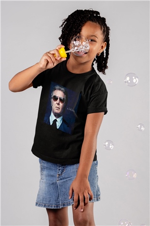 Unisex Al Pacino Baskılı Siyah Çocuk T-Shirt