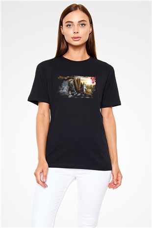 Alis Harikalar Diyarında Baskılı Siyah Tshirt