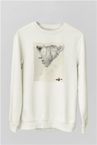 Unisex Anna Baskılı Beyaz Sweatshirt
