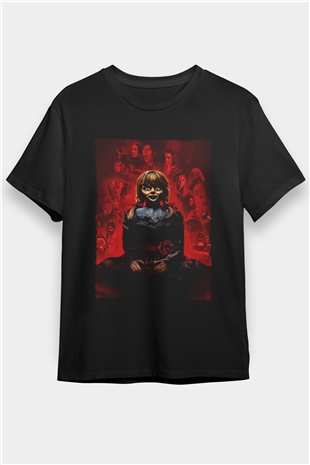 Annabelle 3 Baskılı Siyah Tişört