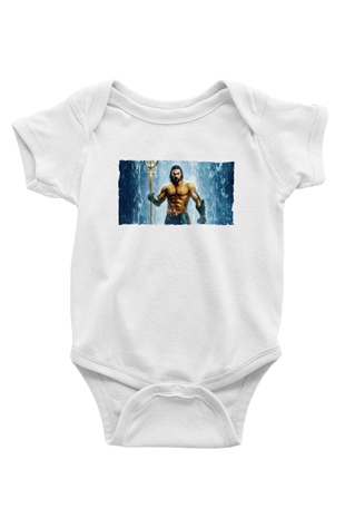 Unisex Aquaman Baskılı Bebek Body - Zıbın