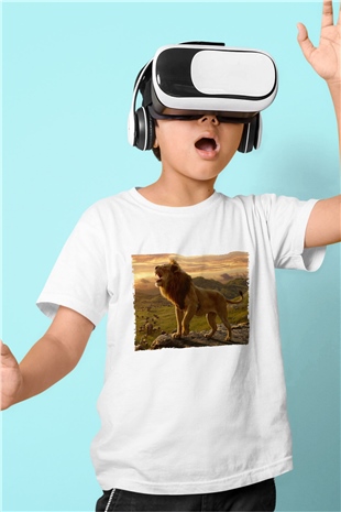 Unisex Aslan Kral (The Lion King) Baskılı Beyaz Çocuk Tshirt