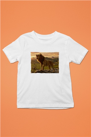 Unisex Aslan Kral (The Lion King) Baskılı Beyaz Çocuk Tshirt