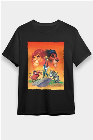 Aslan Kral (The Lion King) Baskılı Siyah Tshirt