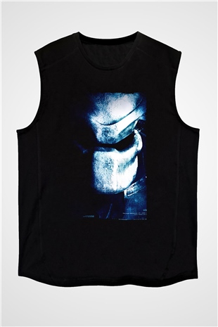 Unisex Av (Predator) Baskılı Siyah Kolsuz Tshirt