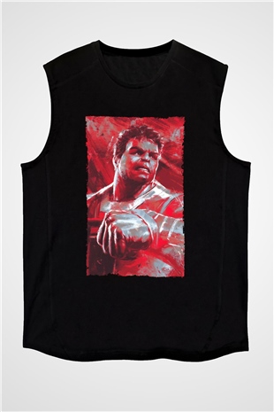 Unisex Avengers Endgame Baskılı Siyah Kolsuz Tişört