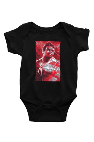 Unisex Avengers Endgame Baskılı Siyah Bebek Body - Zıbın