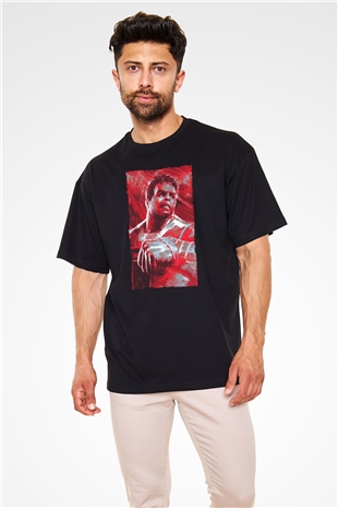 Unisex Avengers Endgame Baskılı Siyah Oversize Tişört