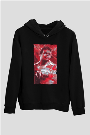 Unisex Avengers Endgame Baskılı Siyah Kapüşonlu Sweatshirt