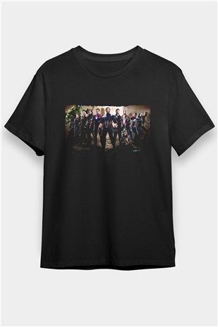 Avengers Sonsuzluk Savaşı Baskılı Siyah T-shirt