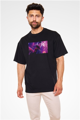 Unisex Avengers Sonsuzluk Savaşı Baskılı Siyah Oversize Tshirt