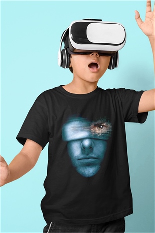 Unisex Azınlık Raporu (Minority Report) Baskılı Siyah Çocuk T-Shirt