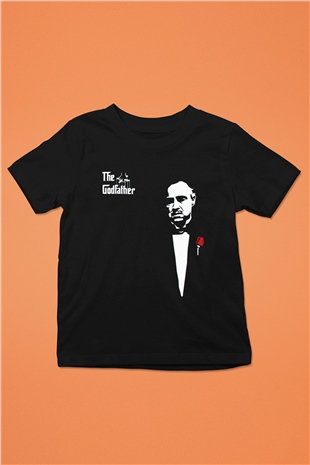 Unisex Baba (The Godfather) Baskılı Siyah Çocuk Unisex Tişört