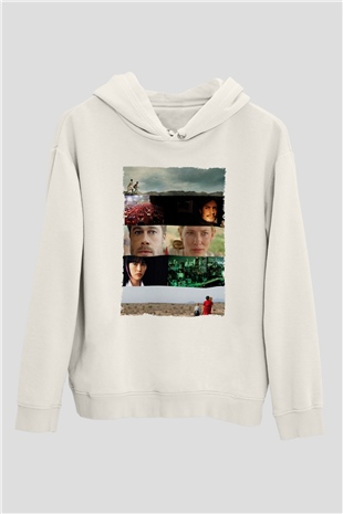 Unisex Babel - Babil Baskılı Beyaz Kapüşonlu Sweatshirt