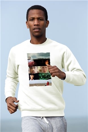 Unisex Babel - Babil Baskılı Beyaz Sweatshirt