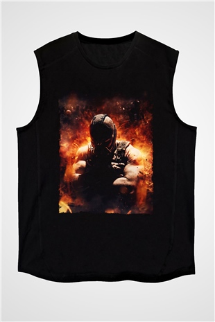 Unisex Bane Baskılı Siyah Kolsuz T-shirt