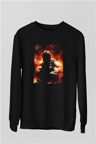 Unisex Bane Baskılı Siyah Sweatshirt
