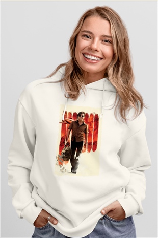 Unisex Barry Seal - Kaçakçı - American Made Baskılı Beyaz Kapüşonlu Sweatshirt