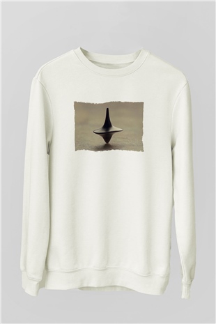 Unisex Başlangıç (Inception) Baskılı Beyaz Sweatshirt